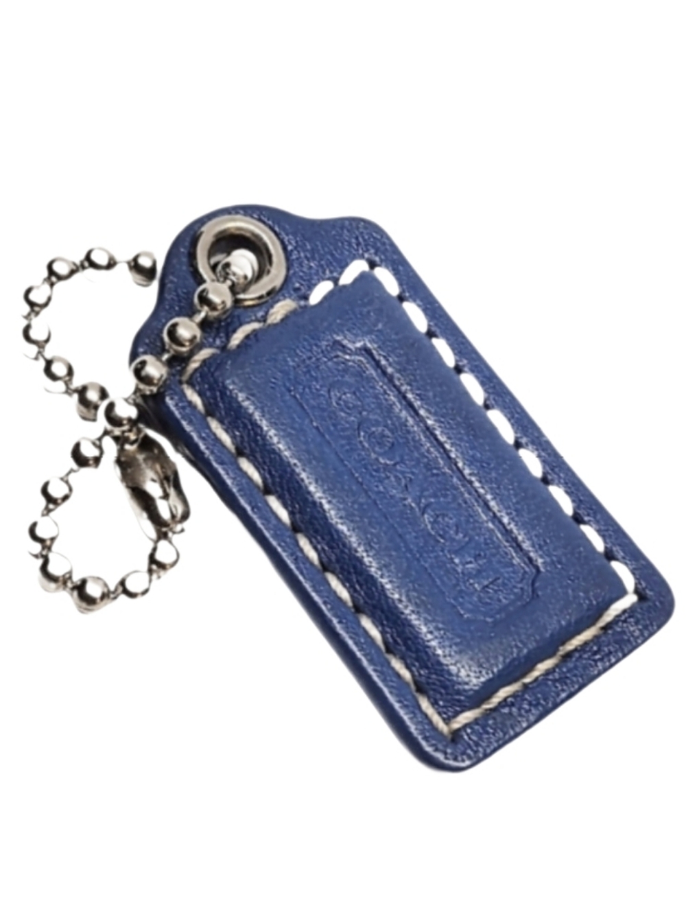 🫐 1.5" Coach Cobalt Blue Matte Leather Hangtag Mini Bag Fob Charm Keychain Y2K